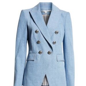 Veronica Beard Light Blue Double-Breasted Blazer
